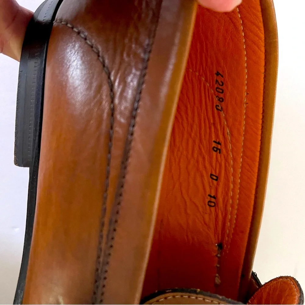 Santoni Brown Leather Bit Loafers